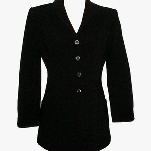 Beautiful Quality Fabric Long Black Blazer Classic Made in France
